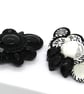 Handmade soutache brooch black boho statement pin gift