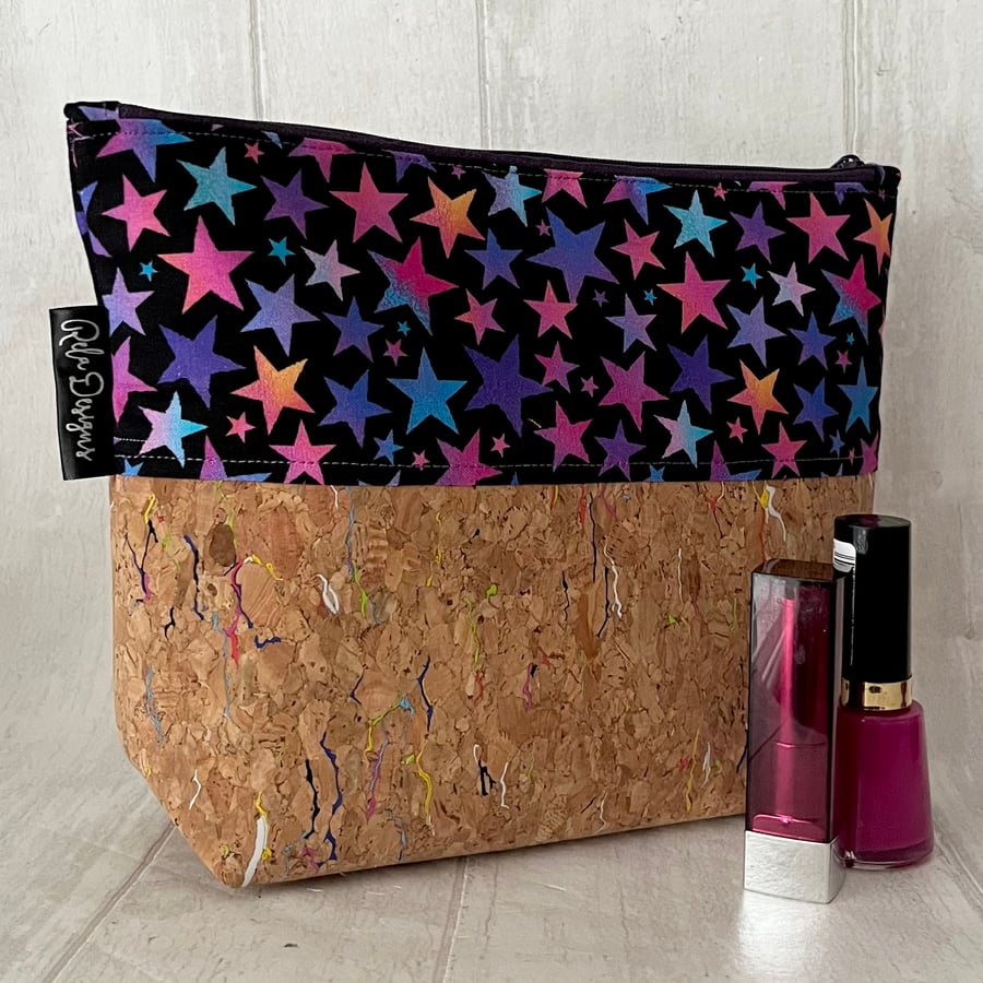 Makeup bags stars, cork based