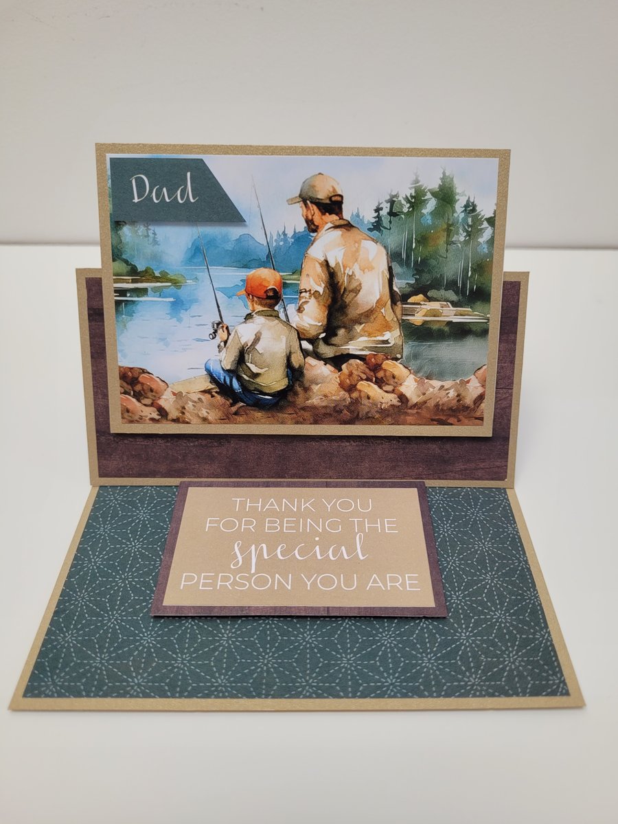 Dad - Father's Day Card - Father and Son Fishing