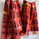 Autumn Musing 2 - Contemporary Handwoven Lambswool Scarf - Long