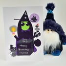 Personalised Witch Birthday Card