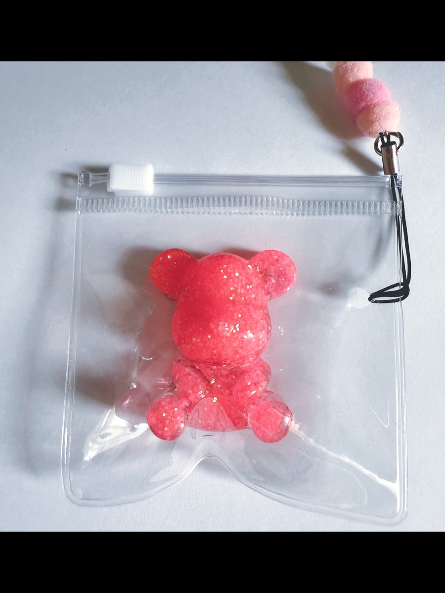 Pink Glitter Worry Bear