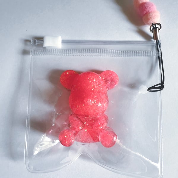 Pink Glitter Worry Bear