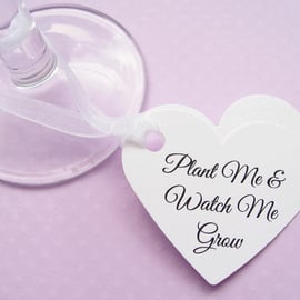 10 Personalised Heart Seed Tags - Custom Tags - Wedding, Favours, Table Decor