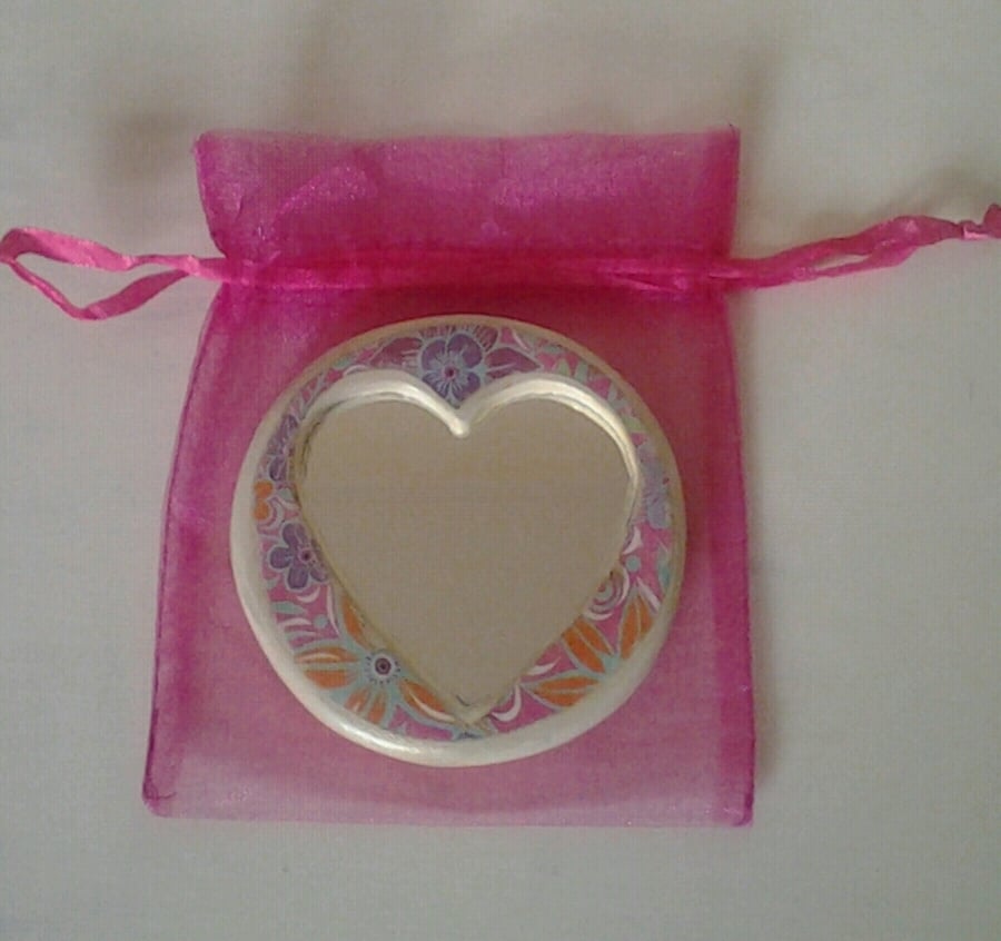 Heart Compact size Mirror