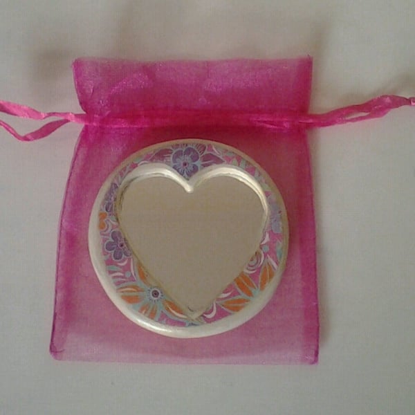 Heart Compact size Mirror