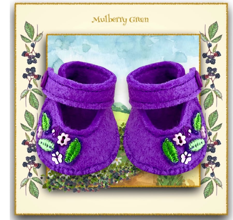 Purple Embroidered Shoes