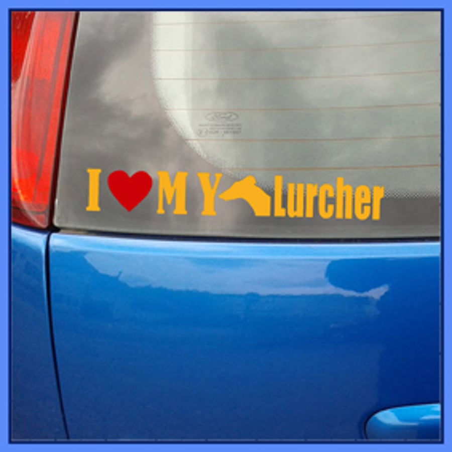 I Love My Lurcher – Vinyl Decal Sticker (Sighthound)