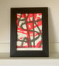 Donkey Abstract No.4 two-colour A5 screen-print - Image 4