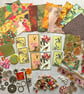 Gift for crafters, bargain mixed media craft material destash, craft kit