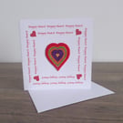 Valentine 'HAPPY HEART'  Free motion embroidery card"