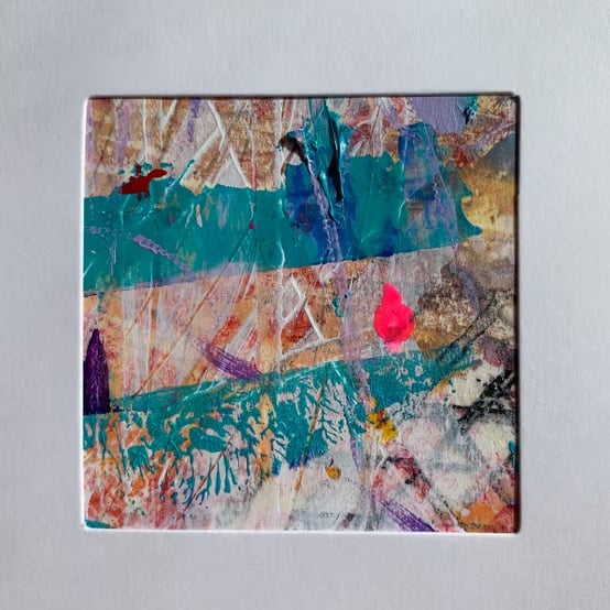 Original Painted Greetings Card, small artwork for framing.