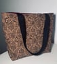 Handmade Cork Tote Bag Snakeskin Print with Plum Lining - Image 4