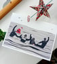 Surfer Christmas Card - pack of 5, surfing, Cornwall, Xmas surf, surfing Santa - Image 1
