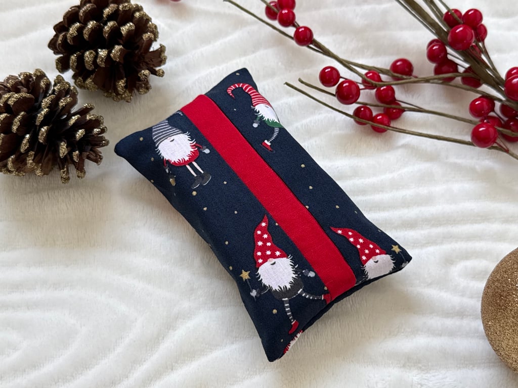 Christmas Gonk Fabric Pocket Tissue Holder - Travel Tissue Case - Reusable