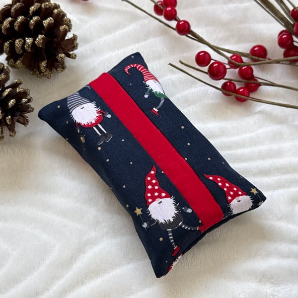 Christmas Gonk Fabric Pocket Tissue Holder - Travel Tissue Case - Reusable