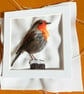 Robin, 3D fabric robin picture framed, gift, robin ornament - Image 3