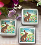 Hare Spring storage tin square buttons, stitch markers, beads, knitting, sewing - Image 4