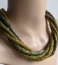 The Chunky Twist: felted cord necklace in shades of olive - Image 1