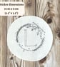 Personalised Christmas decoration. Custom initial on embroidery wreath sticker - Image 4