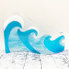 Fused Glass Coastal Wave - Handmade Glass Sculpture