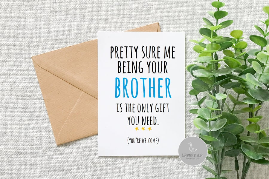 Funny Brother or Sister birthday card, Funny card from brother, funny sister bir