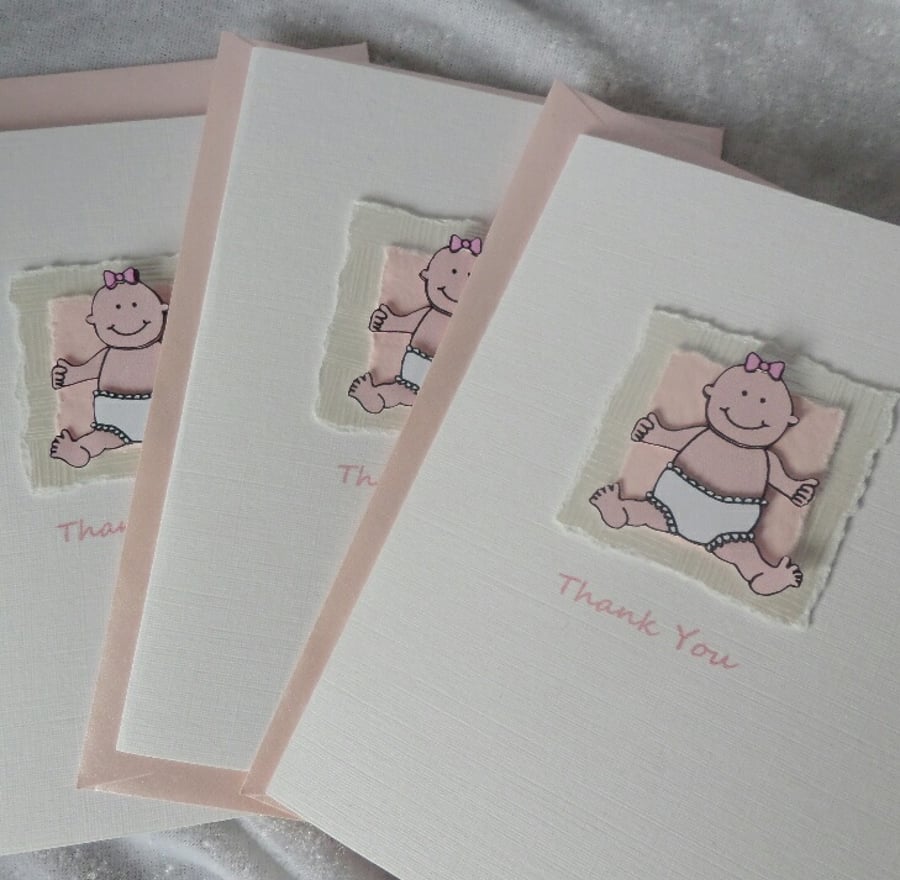 Thank You  A6 Baby Card (set of 3 cards)