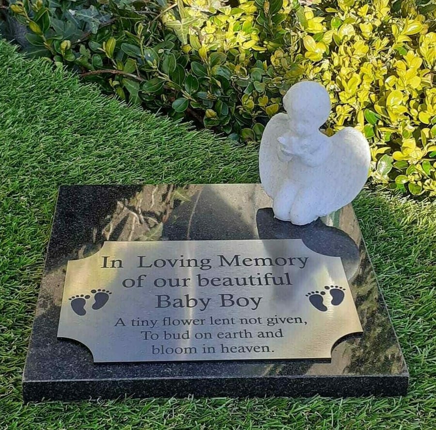 Bespoke Baby Granite Memorial Grave Marker Cem... Folksy