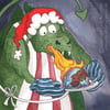 Single Christmas Dragon Card