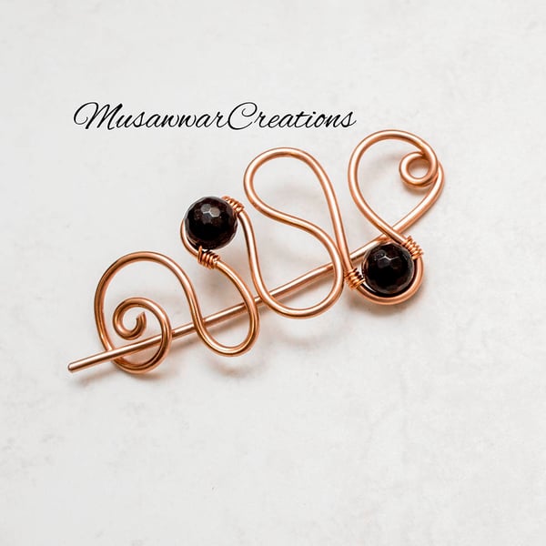 Copper Shawl and Sweater pin,Copper wire Shawl Pin,Shawl brooch, Sweater Pin