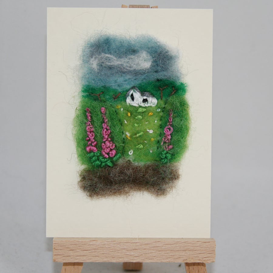 Foxglove Hedge  - ACEO
