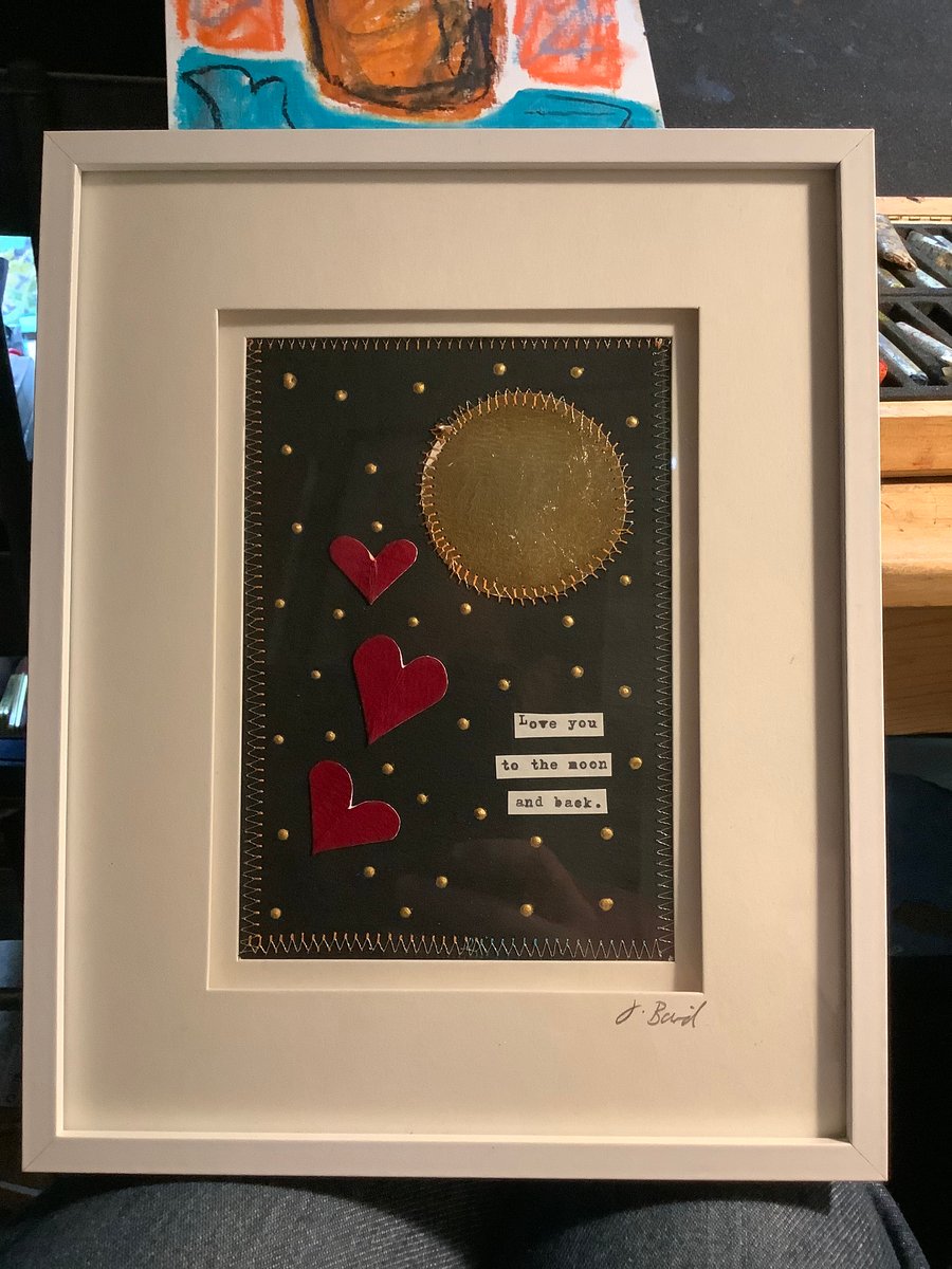 Love you to the moon and back. Heart. Moon. Quotes. Framed art 