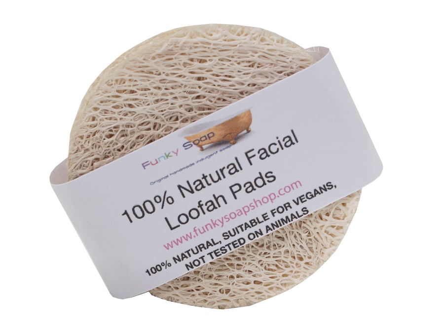100% Natural Facial Loofah Pads, Packet of 5