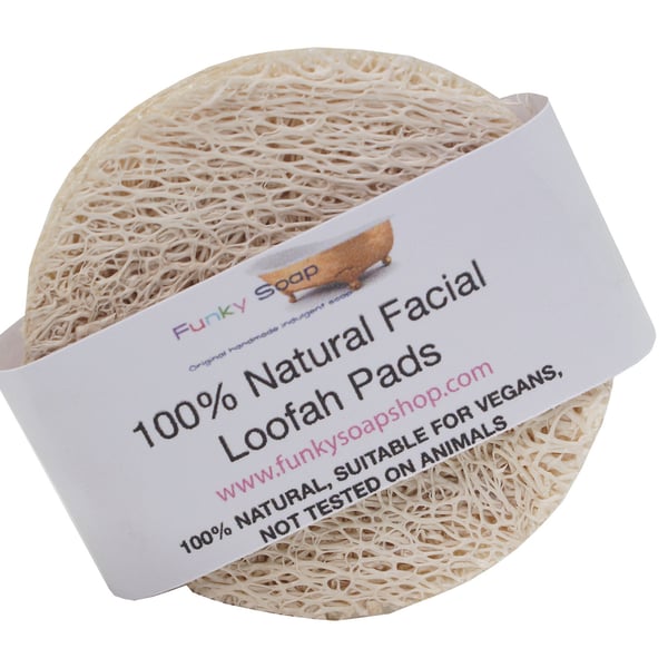 100% Natural Facial Loofah Pads, Packet of 5