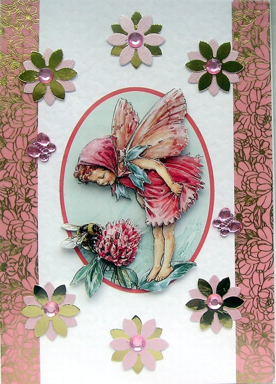Fairy - Hand Crafted 3D Decoupage Greeting Card - Blank - 2896