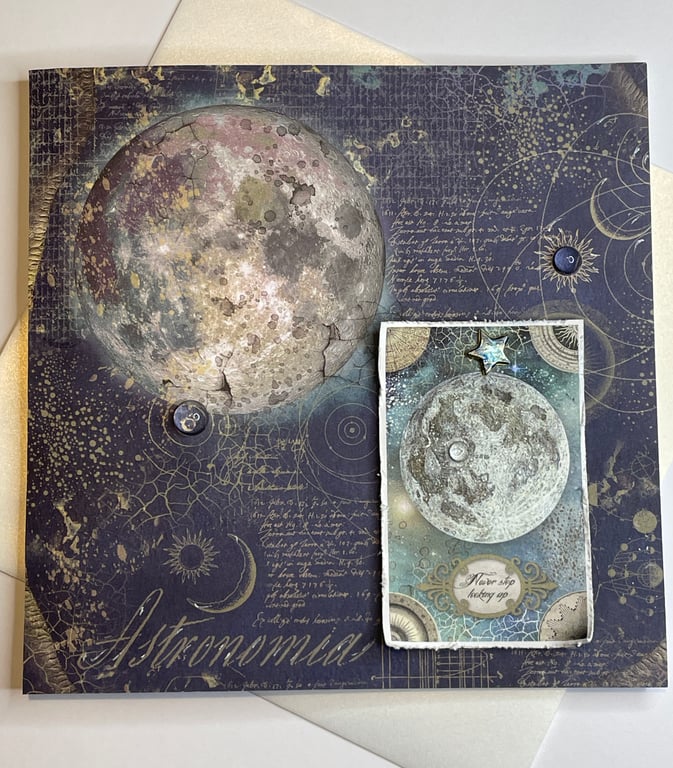 Astronomia moon and constellations We are all Stardust card 