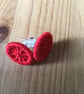 Dorset Button Earrings, Scarlet - Image 1