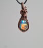 Multicoloured Natural Labradorite Copper Necklace Pendant Gift Crystal Jewellery - Image 8