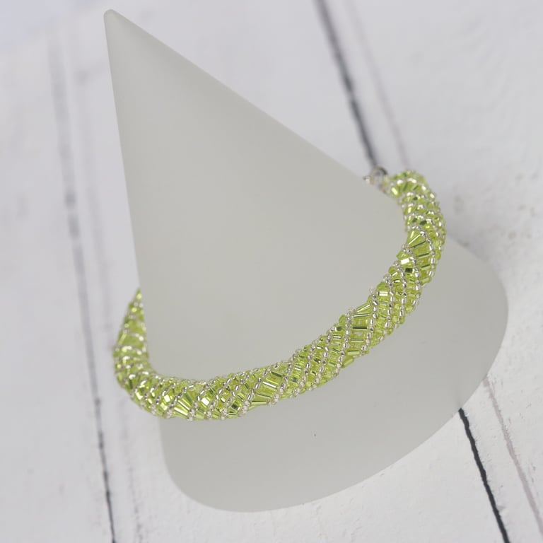 Russian Spiral Bracelet in Lime Green