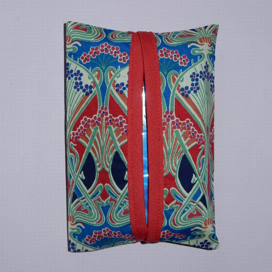 Pocket tissue holders - Liberty print red Ianthe