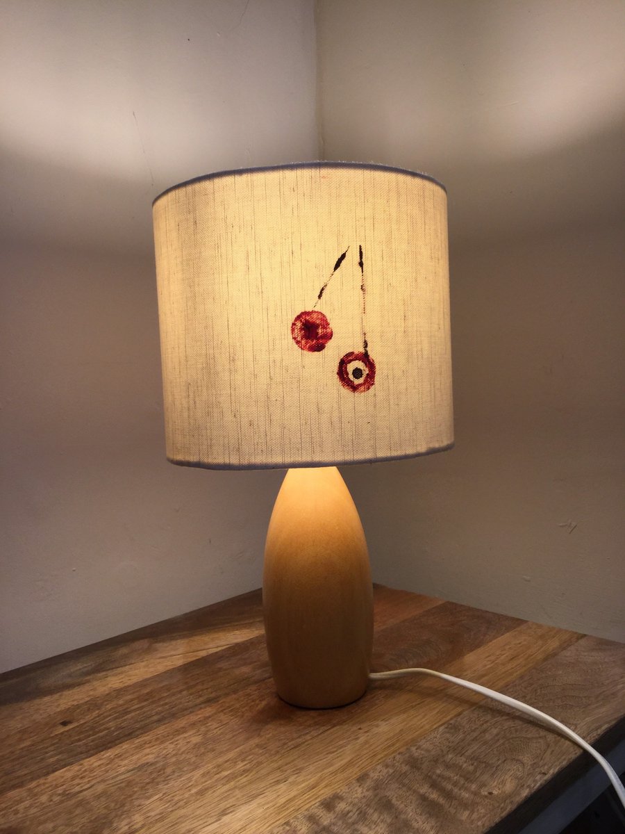 Hand-printed cherry lampshade