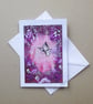 hand painted fantasy butterfly original art card (ref FA 133 M1 )