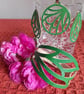 Green Leather Jewellery Set. 'Dragonfly'. Cuff,  Necklace and  Earrings 