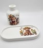 Highland Cow Vase & Tray Set - Scottish Sunflower Home Decor - Handmade Gift