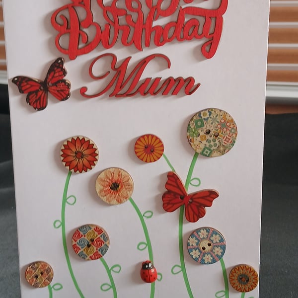 Handmade, mum birthday card 