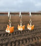 Tiny Glass Cat Stitch Marker - Ginger kitty - Image 2