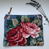 Vintage Linen and Velvet zip pouch