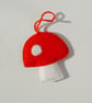 Orange toadstool hanging decoration, needlefelted  - Image 3