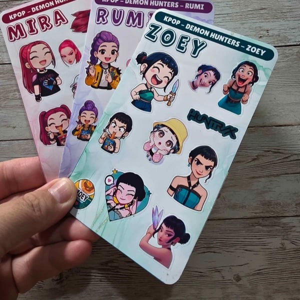 Slayers Sticker Sheet  Mira, Zoey, Rumi.... Huntrx Girls