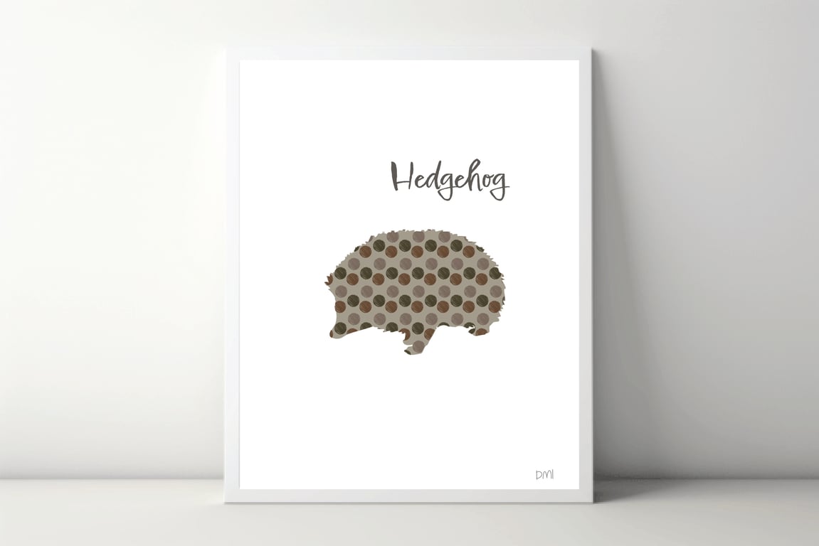 Spotty Hedgehog A4 Art Print